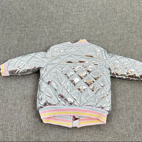 New! First impressions Silver Metallic Jacket‎ Girls/ Baby 0-3 Months $44 - Picture 10 of 12